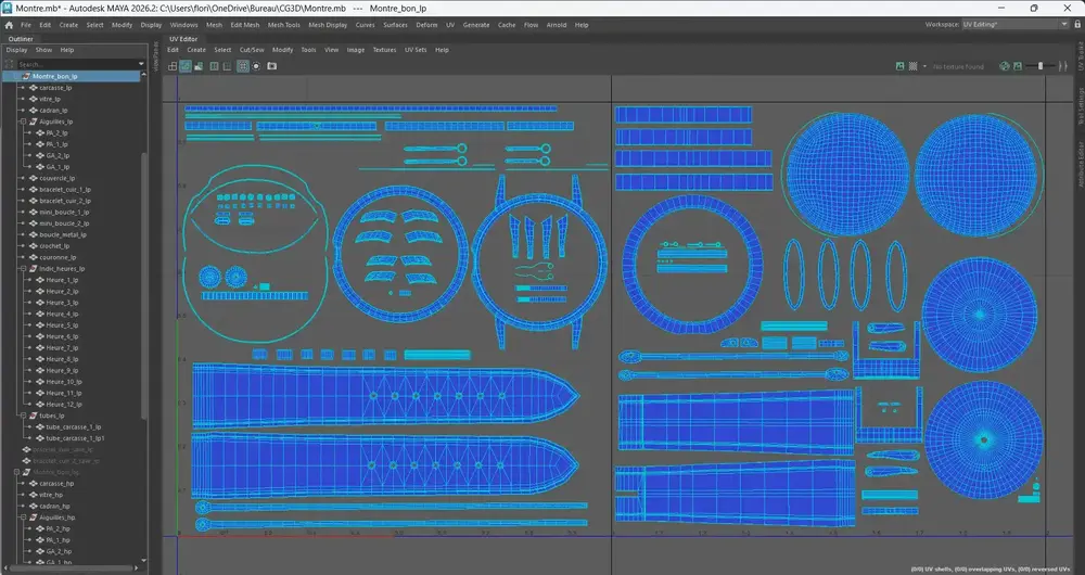 UV découpées des objets 3D